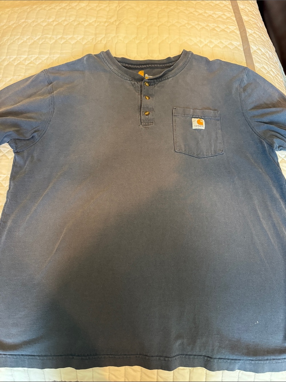 Carhartt Men's Dark Blue Henley Pocket Tee